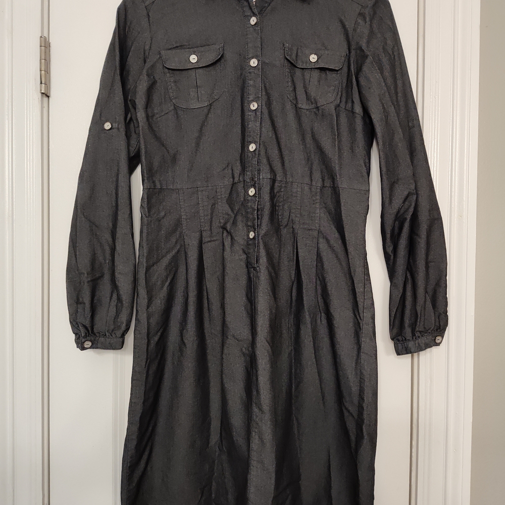 Emma & Michele Charcoal Long Sleeve Dress